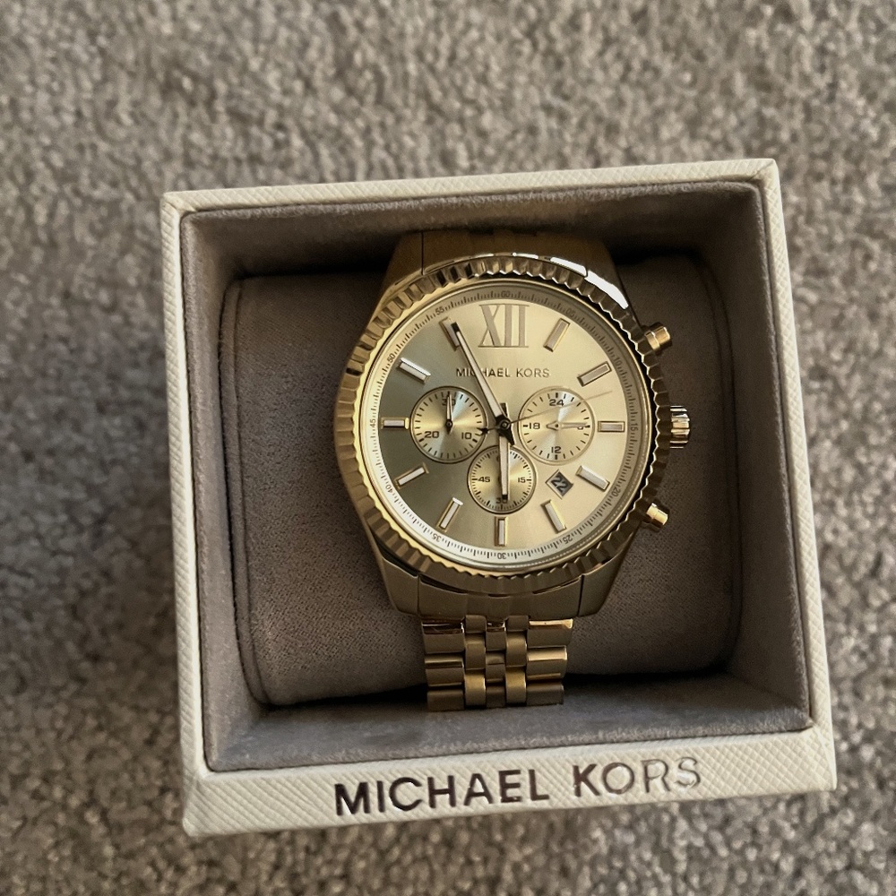 Michael Kors Men's Lexington Gold-Tone Chronograph Watch